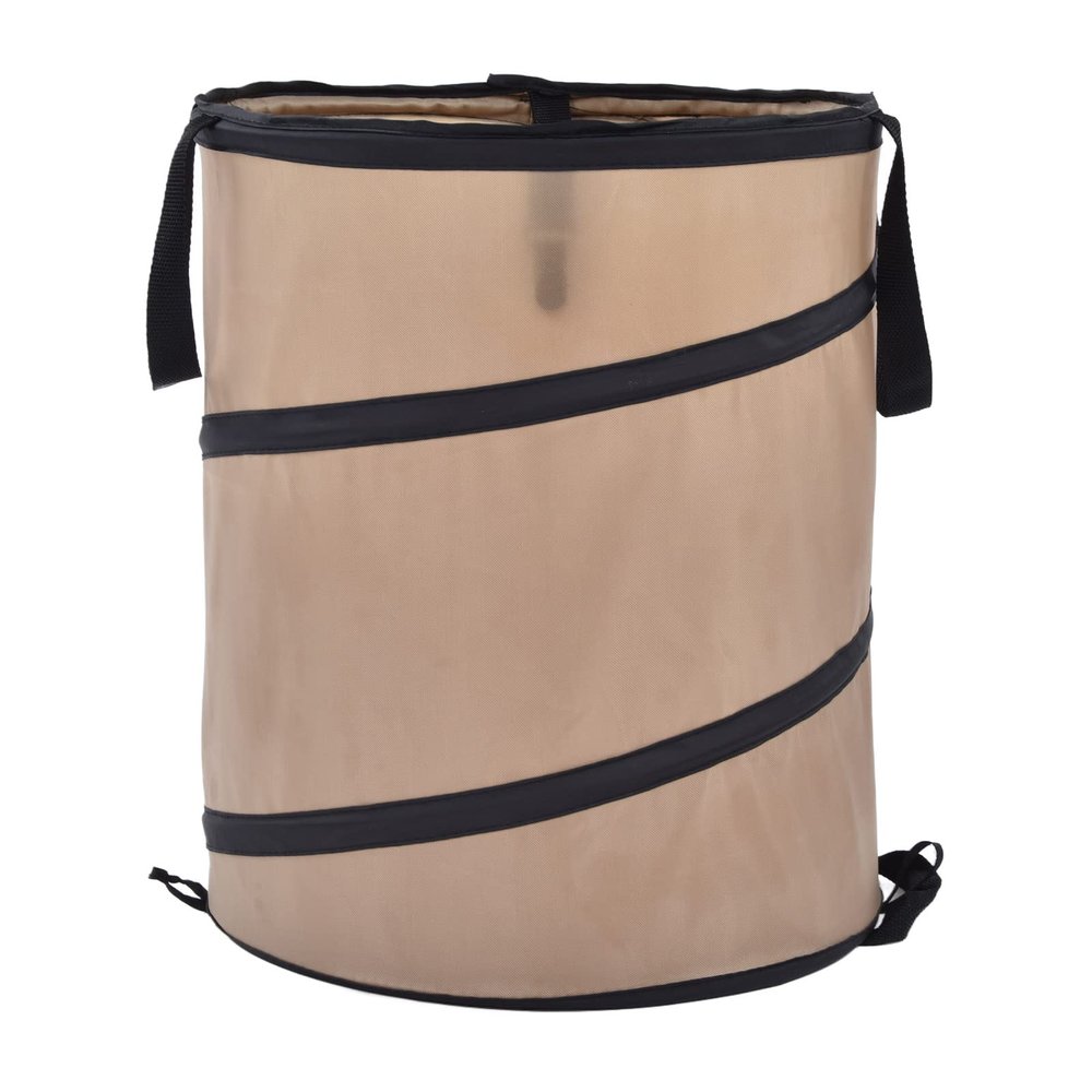Leaf Trash Can, 10 Gallon Portable Trash Can, Reinforced Steel Spring Oxford Cloth Collapsible Leaf Bag Pop Up Garbage Can Waste Bag Container For Camping and Yard