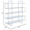 BOWERY HILL 5 Shelf Contemporary Clear Glass Top Bookcase in Chrome view 3