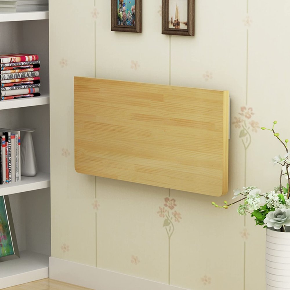 AYLYHD Invisible Leaf Drop Dining Table Solid Wood Telescopic Dining Table Space Saving Hanging Table for Small Apartment Wall Hanging Multifunction Computer Workstations
