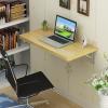AYLYHD Invisible Leaf Drop Dining Table Solid Wood Telescopic Dining Table Space Saving Hanging Table for Small Apartment Wall Hanging Multifunction Computer Workstations view 3