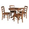 IC INTERNATIONAL CONCEPTS 36 in. Wood Dining Table with 4 Madrid Ladderback Chairs in Distressed Oak view 1