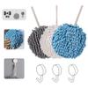 Chenille Hand Towel Ball,Super Soft/Quick Drying/Strong Water Absorption/Microfiber Velvet,Cleaning Wash Cloths/Wipe/Puff/Dryer Sponge for Bathroom/Kitchen,with Hanging Loop/Wall Hook(3 Pcs) view 1