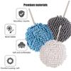 Chenille Hand Towel Ball,Super Soft/Quick Drying/Strong Water Absorption/Microfiber Velvet,Cleaning Wash Cloths/Wipe/Puff/Dryer Sponge for Bathroom/Kitchen,with Hanging Loop/Wall Hook(3 Pcs) view 2