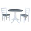 IC International Concepts 36" Round Pedestal Dining Table with 2 Madrid LadderBack Chairs view 1