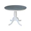 IC International Concepts 36" Round Pedestal Dining Table with 2 Madrid LadderBack Chairs view 3