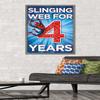 Trends International Marvel Spider-Man - Happy 4th Birthday Wall Poster, 34L x 22.4W, Barnwood Framed Version view 2