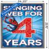 Trends International Marvel Spider-Man - Happy 4th Birthday Wall Poster, 34L x 22.4W, Barnwood Framed Version view 3