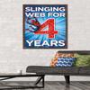 Trends International Marvel Spider-Man - Happy 4th Birthday Wall Poster, 34L x 22.4W, Mahogany Framed Version view 2