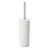 Superio Ribbed Collection - Decorative Plastic Toilet Bowl Brush and Holder Set, White Smoke (1 Pack) Cleaner Scrubber for Bathroom view 1
