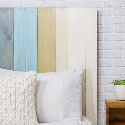 Barn Walls Sunrise Mix Signature Design, Multicolored Solid Wood Headboard, Floating Panels, Wall Mount, Adjustable Height, Easy Assembly Full Size