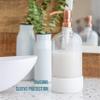 32 oz Glass Pump Bottle Rustproof Stainless Steel Pump, Funnel, and Lids. Modern Farmhouse Vintage Jar, Large Glass Shampoo Bottles with Pump and Laundry Soap Dispenser - Rose Gold view 4