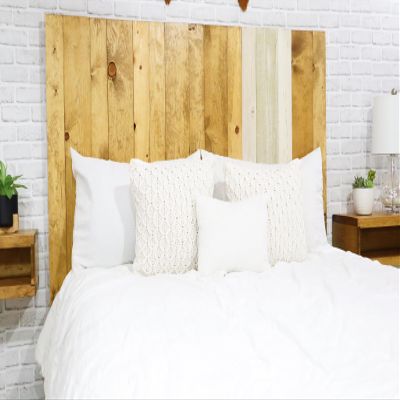 Barn Walls Boho Euro Mix Signature Design, Multicolored Solid Wood Headboard, Floating Panels, Wall Mount, Adjustable Height, California King Size