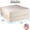 DS Solutions USA Grandeur Deluxe 2-Sided Gentle Firm Mattress and Box Spring Set with Mattress Protector Included - Orthopedic, Fully Assembled, Luxury Height, Longlasting (King 76"x80"x12") view 2