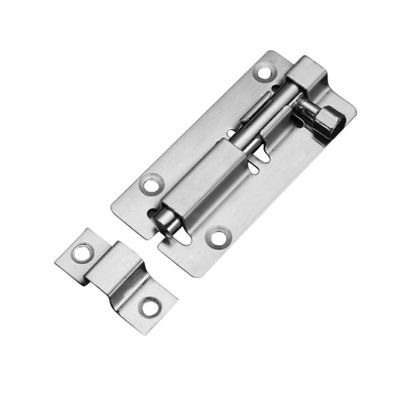 1pcs 3/4/5/6 Inch Long Silver Stainless Steel Door Latch Sliding Lock Barrel Bolt Latch Hasp Stapler Gate Safety Lock