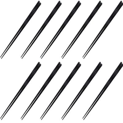 Fukui Craft Chopsticks, SPS Resin Chopsticks, Made in Japan, Dishwasher Safe, Face Carved Chopsticks, Black, 8.9 inches (22.7 cm), Made in Japan (10 Pairs)