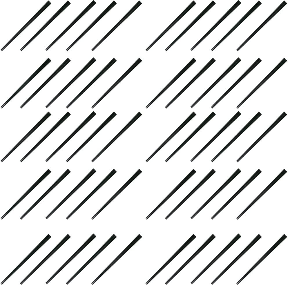 Fukui Craft Chopsticks, SPS Resin Chopsticks, Made in Japan, Dishwasher Safe, Noodle Chopsticks, Black, 8.9 inches (22.5 cm), 50 Pairs