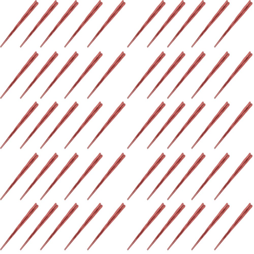 Fukui Craft Chopsticks, SPS Resin Chopsticks, Made in Japan, Dishwasher Safe, Carved Hex Sword, Brown, 8.9 inches (22.5 cm), Made in Japan (50 Pairs)