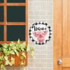 Funny Farm Pig Round Metal Sign Irish Decor Farmhouse Plaid Metal Wreath Signs Welcome Sign Metal Wall Art March 17 Home Decor for Living Room Porch Bedroom Housewarming Gift,9'' view 2