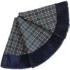 ZHENYANG CAREG Extra Large 50" Plaid Christmas Tree Skirt Velvet Border Blue view 1