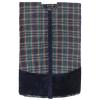 ZHENYANG CAREG Extra Large 50" Plaid Christmas Tree Skirt Velvet Border Blue view 2