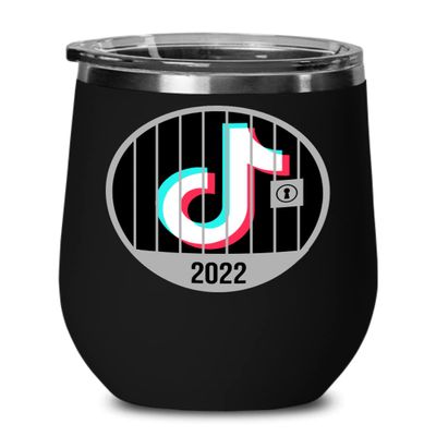 2022 Tiktok Jail Wine Tumbler Prison Cell Inmate Funny Social Media Memes Birthday Christmas Ideas 12oz Hot Cold Cup Coffee Mug Men Women Teens Millen