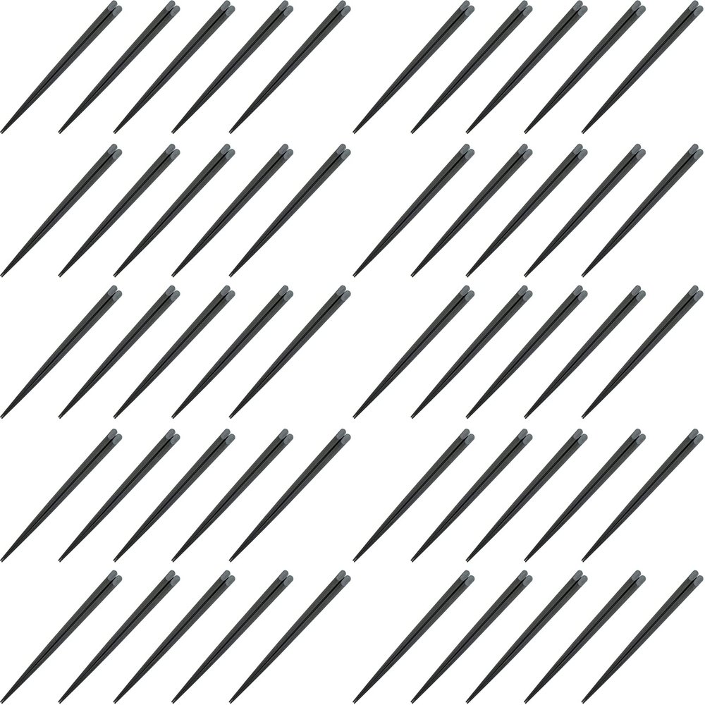 Fukui Craft Chopsticks, SPS Resin Chopsticks, Made in Japan, Dishwasher Safe, Square Tip Chopsticks, Black, 8.1 inches (20.5 cm), Made in Japan (50 Pairs)