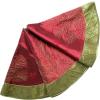 ZHENYANG CAREG 50" Christmas Decoration Berry Embroidered Deluxe Christmas Tree Skirt Patchwork Green Pintuck Border Burgundy P2798 view 1