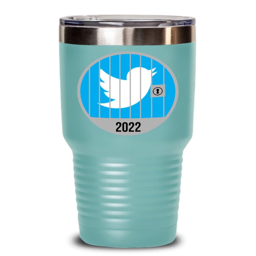 2022 Twitter Jail Tumbler Prison Cell Inmate Funny Social Media Memes Birthday Christmas Ideas 20 or 30oz Hot Cold Cup Coffee Mug Men Women Teens Mill