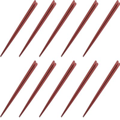 [Amazon.co.jp Exclusive] Fukui Craft Chopsticks, SPS Resin Chopsticks, Made in Japan, Dishwasher Safe, Square Tip Chopsticks, Brown, 8.9 inches (22.7 cm), Made in Japan (10 Pairs)