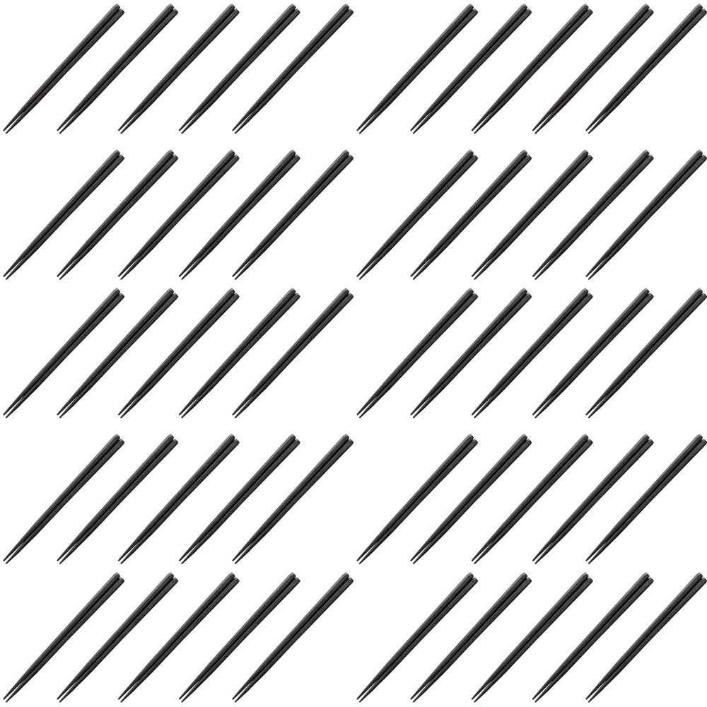 Fukui Craft SPS Resin Chopsticks, Commercial Use, Made in Japan, Dishwasher Safe, Hex Chopsticks, Diagonal Head, Black, 8.9 inches (22.6 cm), Made in Japan (50 Pairs)