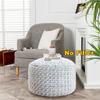Asuprui Grey Pouf Ottoman Unstuffed Foot Rest 20x20x12 Inches Round Ottoman Pouf NO Filler Floor Poof Bean Bag Chair Foldable Floor Chair Storage for Living Room Bedroom Light Grey Cover ONLY view 3