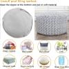 Asuprui Grey Pouf Ottoman Unstuffed Foot Rest 20x20x12 Inches Round Ottoman Pouf NO Filler Floor Poof Bean Bag Chair Foldable Floor Chair Storage for Living Room Bedroom Light Grey Cover ONLY view 4