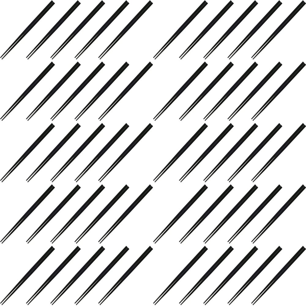Fukui Craft Chopsticks, SPS Resin Chopsticks, Made in Japan, Dishwasher Safe, Echizen Square Chopsticks, Black, 8.3 inches (21.0 cm), Made in Japan (50 Pairs)