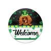 Poodle Round Metal Sign Irish Decor Poodle Metal Wreath Signs Welcome Sign Metal Wall Art March 17 Home Decor for Living Room Porch Bedroom Housewarming Gift,9'' view 1
