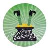 Happy St Patrick's Day Upside Down in Gold Coins Round Metal Sign Irish Decor Metal Wreath Signs Welcome Sign Metal Wall Art Home Decor for Living Room Porch Bedroom Housewarming Gift,9'' view 1