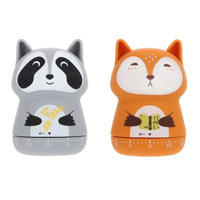 2pcs Cartoon Animal Shape Timer Portable Countdown Timer for Kitchen and Baking Fun Reminder Adorable Design for Home Cooking and Random Style