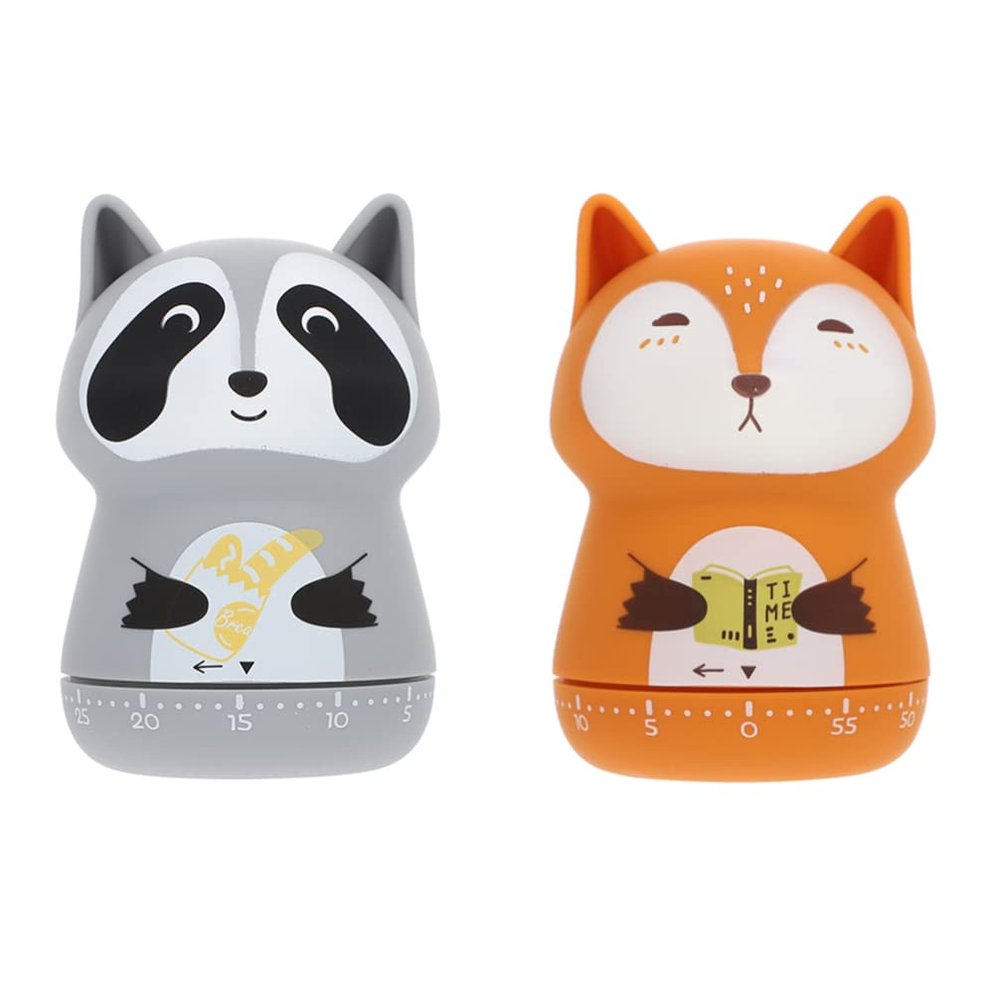 2pcs Cartoon Animal Shape Timer Portable Countdown Timer for Kitchen and Baking Fun Reminder Adorable Design for Home Cooking and Random Style