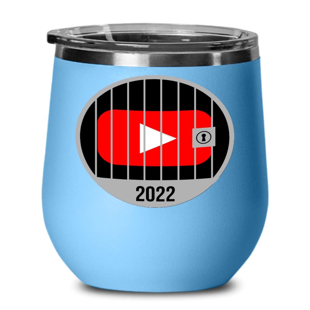 2022 Youtube Jail Wine Tumbler for Influencer Prison Cell Inmate Funny Social Media Memes Birthday Christmas Ideas 12oz Hot Cold Cup Coffee Mug Men Wo