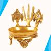 Puja N Pujari Shankh Chakra Namah Diya Brass Big Size for Pooja Room view 3