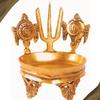 Puja N Pujari Shankh Chakra Namah Diya Brass Big Size for Pooja Room view 4