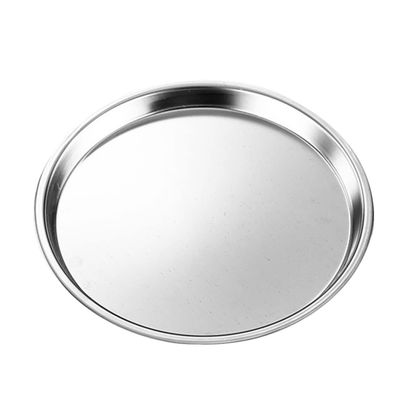 Hemoton Stainless Steel Plate Snack Tray Stainless Steel Dinner Plate Feeding Dishes for BBQ Steak Outdoor Camping 18cm Snack Tray 7 Inch