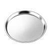 Hemoton Stainless Steel Plate Snack Tray Stainless Steel Dinner Plate Feeding Dishes for BBQ Steak Outdoor Camping 18cm Snack Tray 7 Inch view 1
