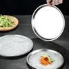Hemoton Stainless Steel Plate Snack Tray Stainless Steel Dinner Plate Feeding Dishes for BBQ Steak Outdoor Camping 18cm Snack Tray 7 Inch view 3
