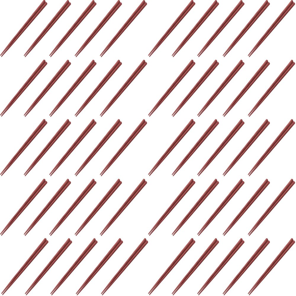 Fukui Craft Chopsticks, SPS Resin Chopsticks, Made in Japan, Dishwasher Safe, Hexagonal Rough Carved Chopsticks, Brown, 8.9 inches (22.5 cm), Made in Japan (50 Pairs)