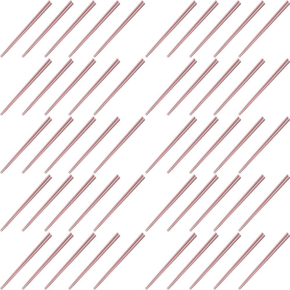 Fukui Craft Chopsticks, PBT Resin Chopsticks, Made in Japan, Dishwasher Safe, Square Wood Grain Chopsticks, Pink, 7.7 inches (19.5 cm), Made in Japan (50 Pairs)