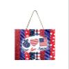 Peace Love America Patriotic Wood Mini Sign 5" x 5" view 1