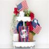 Peace Love America Patriotic Wood Mini Sign 5" x 5" view 2