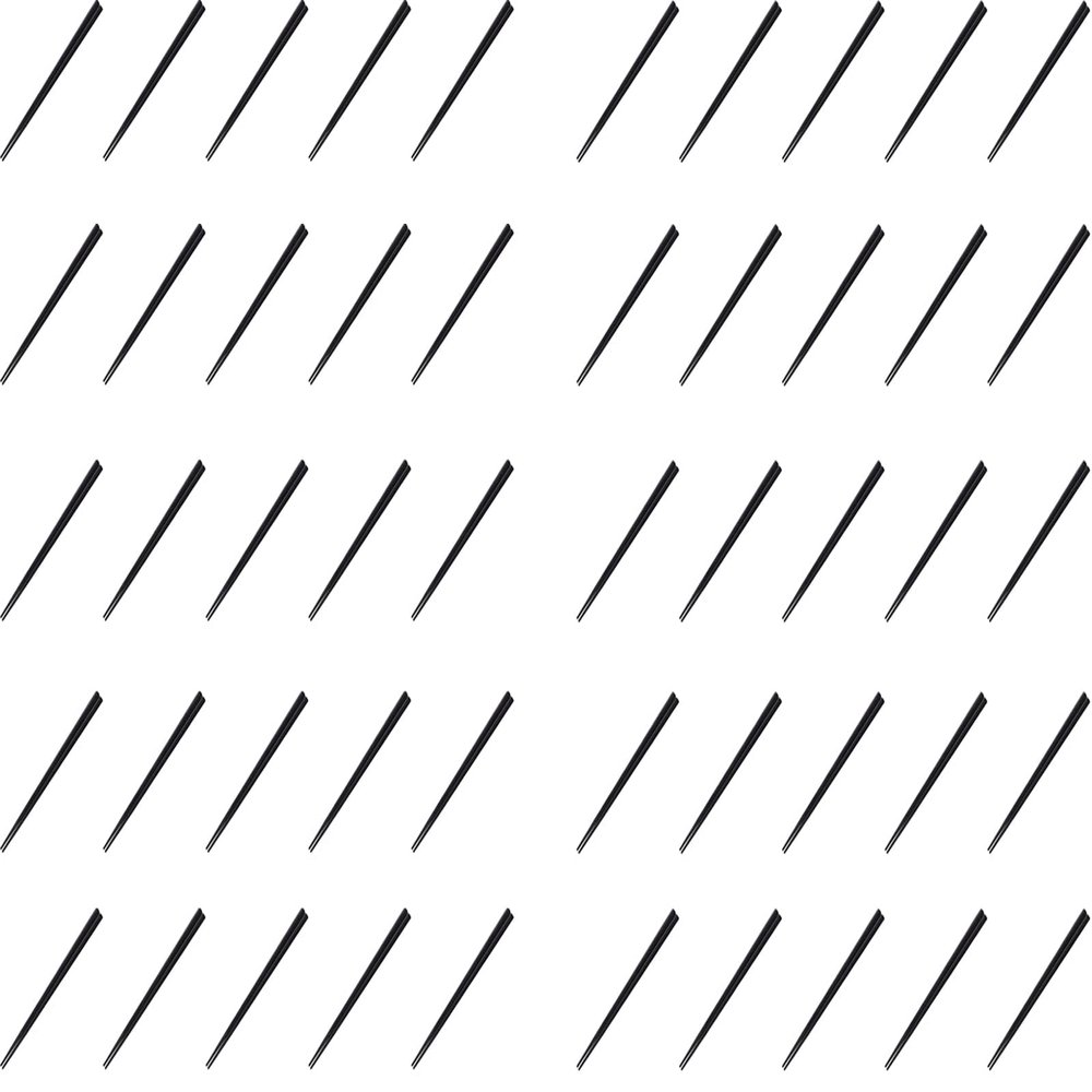 Fukui Craft Chopsticks, PBT Resin Chopsticks, Made in Japan, Dishwasher Safe, Square Wood Grain, Black, 8.9 inches (22.5 cm), Made in Japan (50 Pairs)