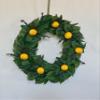 Artificial Lemon Wreath on Grapevine Base with Large Dark Green Leaves and Blue Accenting Berries- 22 Inches Wide view 2