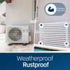 Airdeko Premium Mini Split AC Air Conditioner Cover for Outside Units - Decorative Metal Mini Split Condenser Cover - Rustproof, All-Season Outdoor Protection with Sleek Design - Secure & Durable (S) view 2